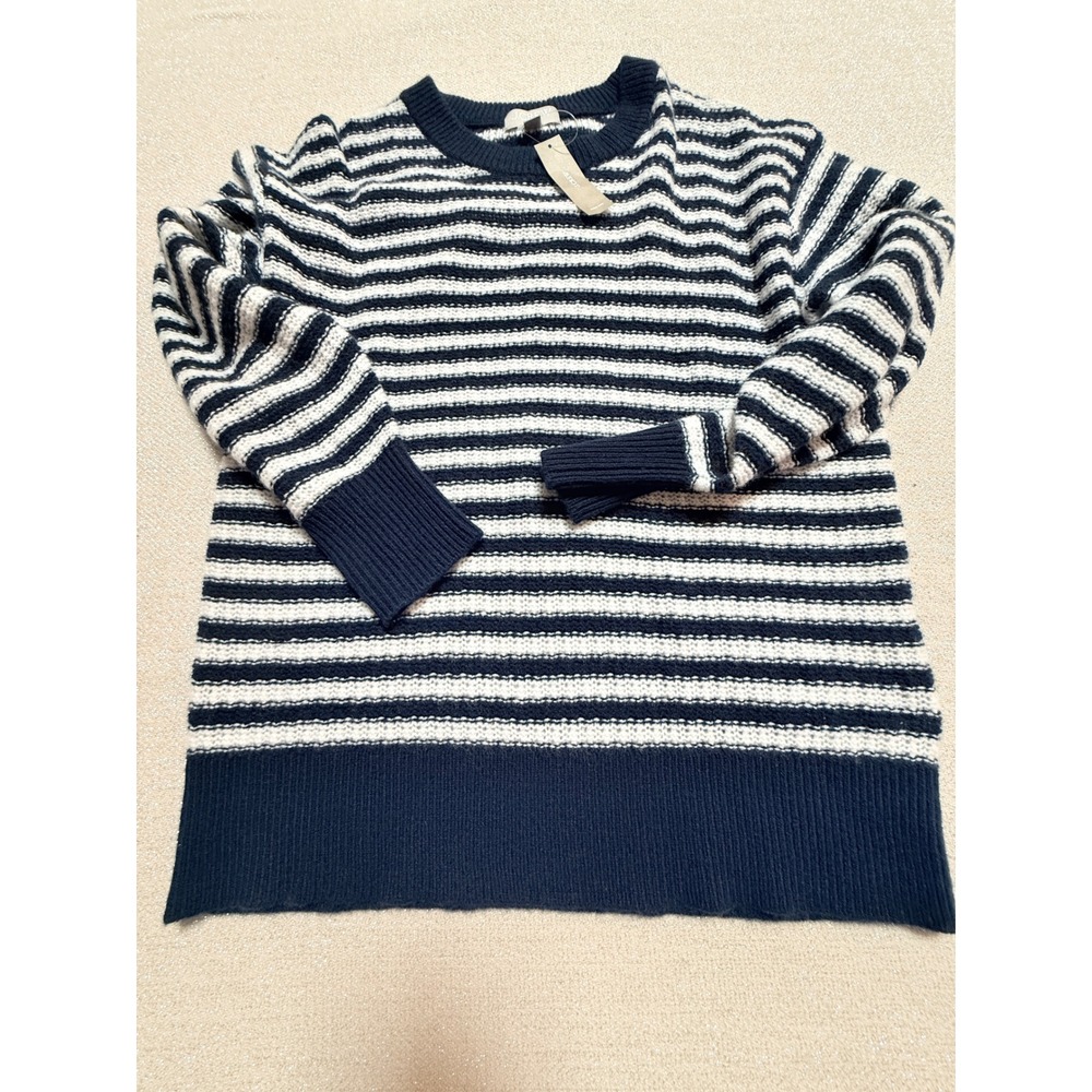 NWT J. Crew Sz S J. Crew Cashmere Relaxed Crewnck Sweater in Stripe $168